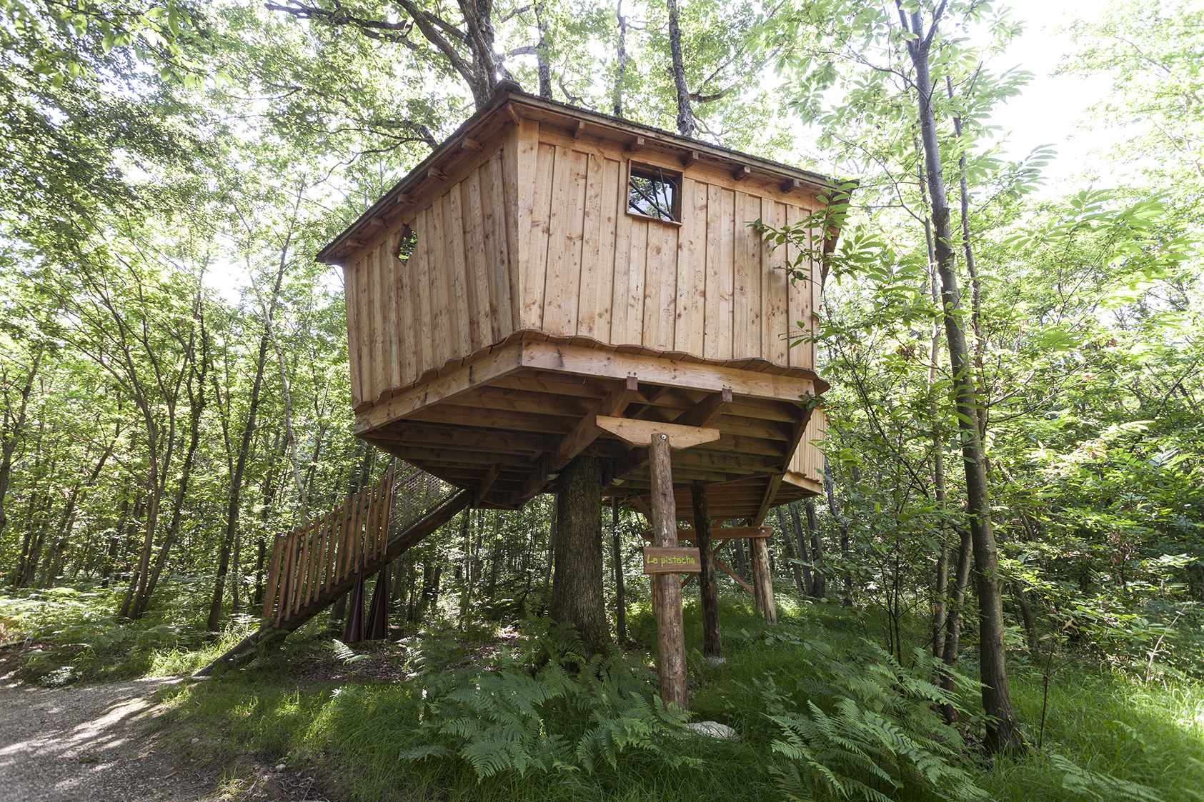 photojp-angei-jp-angei2560 Cabane dans les arbres en Auvergne-Rhône-Alpes, perchée au milieu de la verdure.