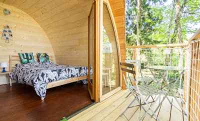 Cabane perchée accès escalier