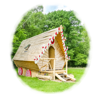 cabane Hansele et gretel ciel bleu rond degradé