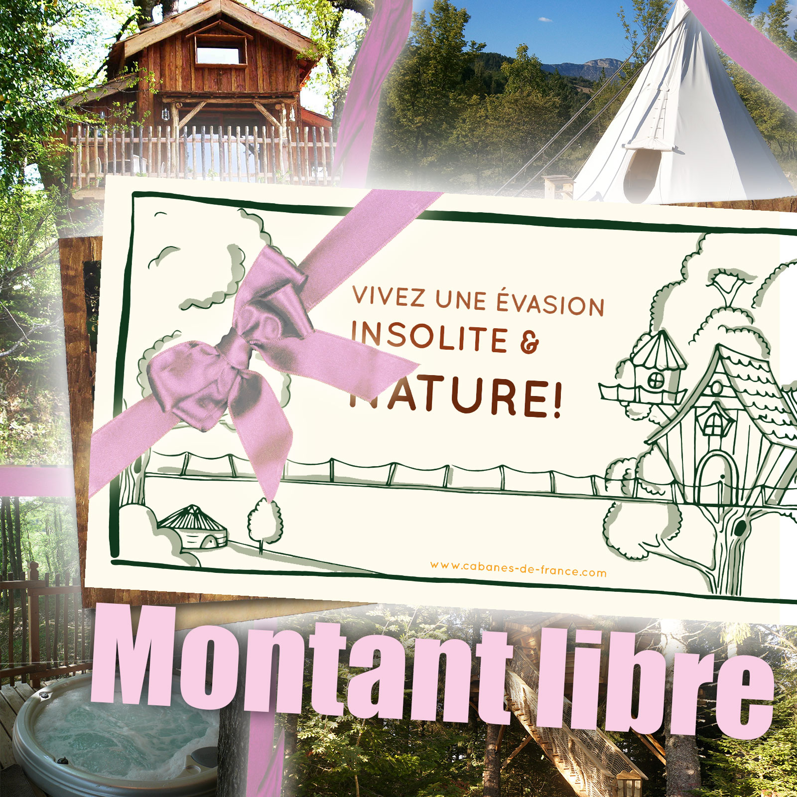 Vignette-boutique-ccdx-montant-libre_texte Cabane dans les arbres, vue sur la nature, ambiance chaleureuse et originale.