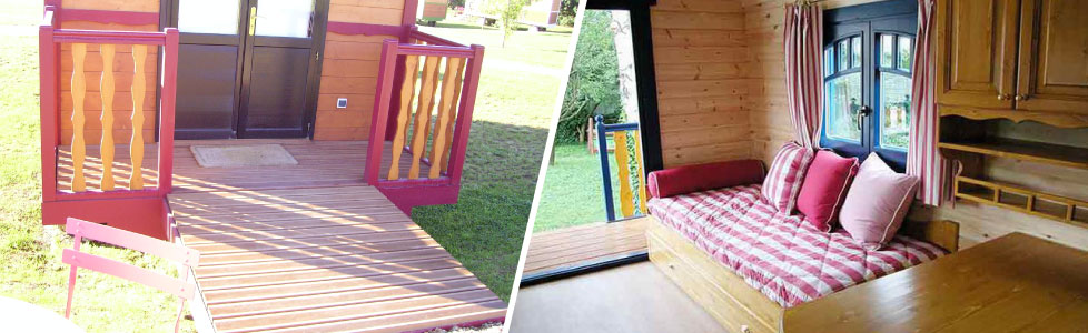 roulottebobo2 Hébergement insolite en bois à Champagne-Ardenne, avec terrasse et intérieur cosy.