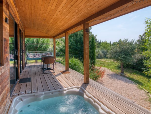 Terrasse cabane Baies sauvages