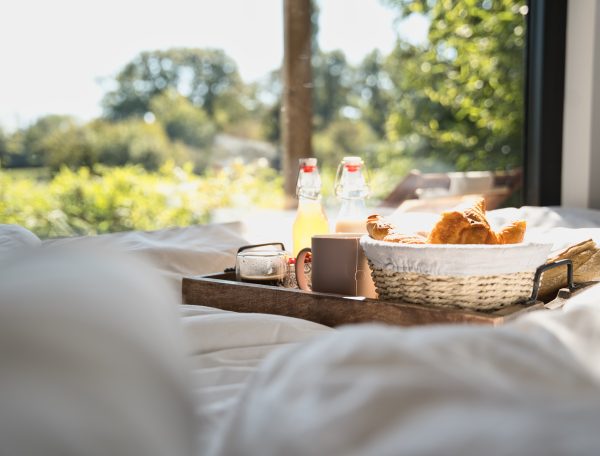 Chambre dhôtes avec petit-déjeuner, vue sur la nature et lumière naturelle.